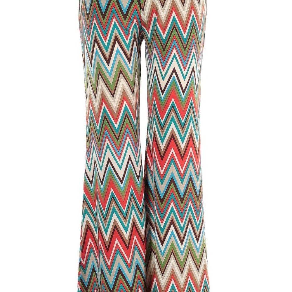 Chevron Patterned Multicolor Women's Pants